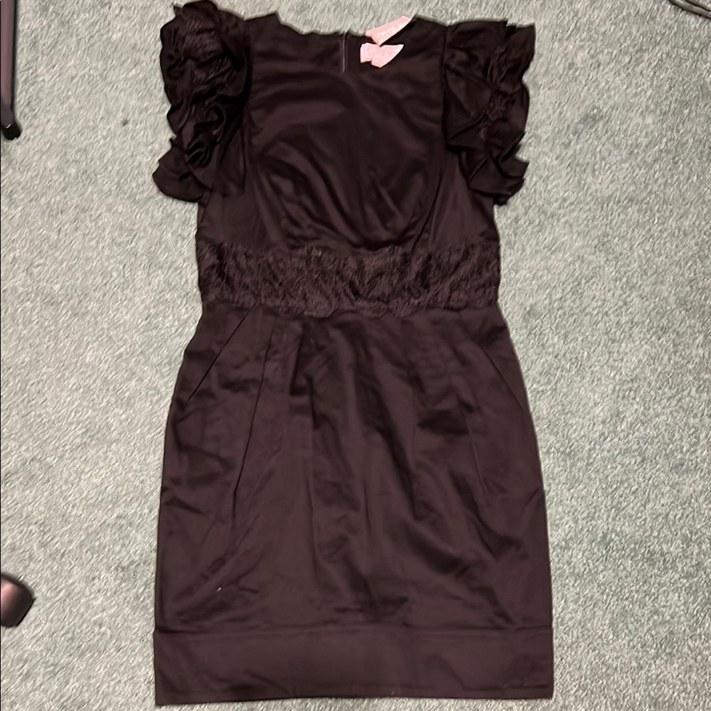 Elegant Black Ruffle Sleeve Dress